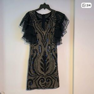 Elegant Black and Gold Women's Dress